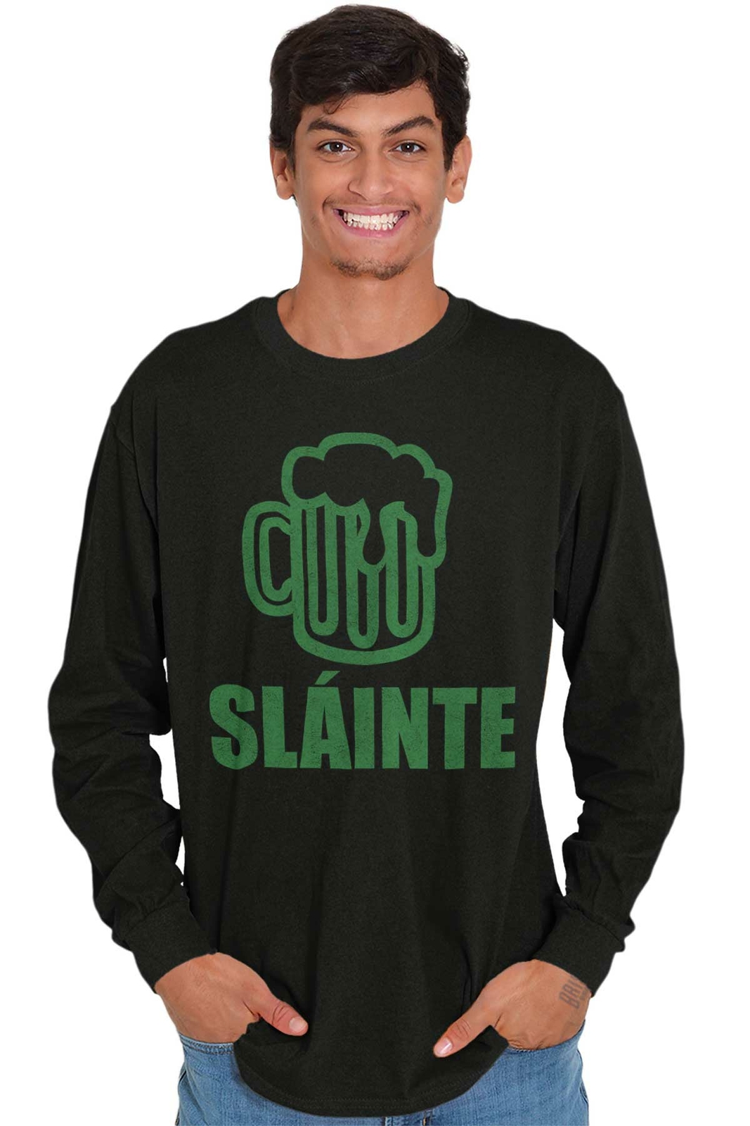 Slainte Irish Drinking Beer St Patricks Day Long Sleeve Tshirt for Men or Women gallery
