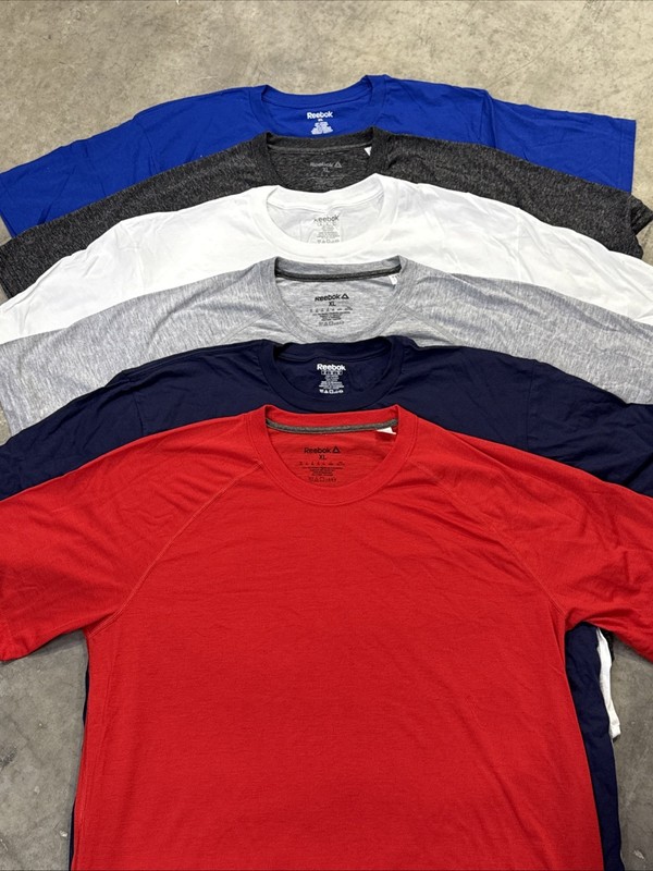 Reebok Men's Short Sleeve 6 Pack New T-Shirt, Size XL (6 Colors Pack) gallery