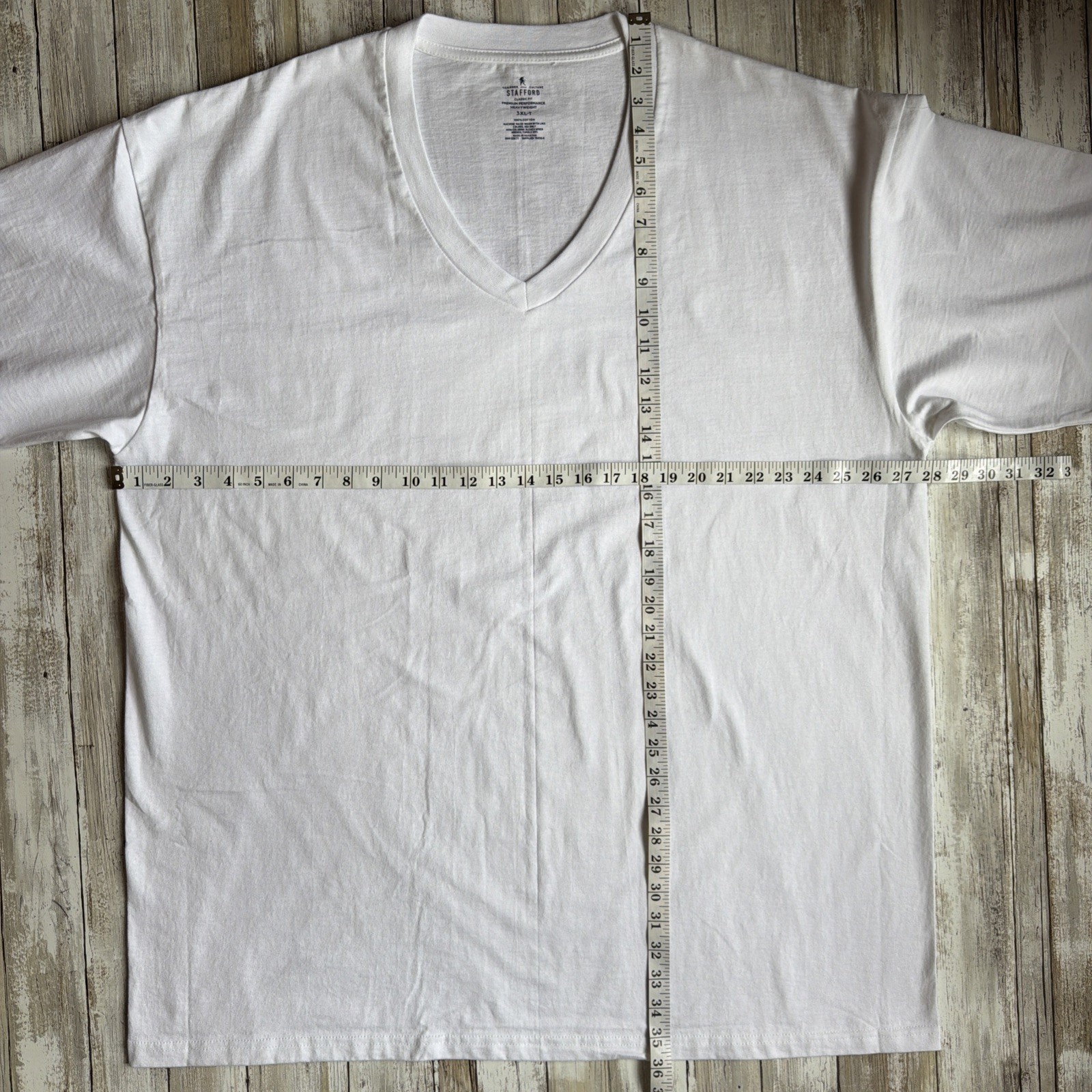 Stafford Men’s 3XLT White Heavyweight Classic Fit Premium Performance Cotton Tee gallery