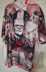 Frankenstein Dracula Creature Universal Monsters Men’s 4xl Short Sleeve Shirt