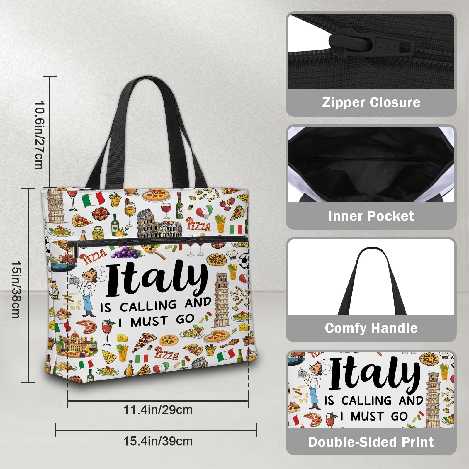 Tote Bag For , Gifts For , Tote Bag With Zipper And Pocket, Reusable Grocery ... gallery