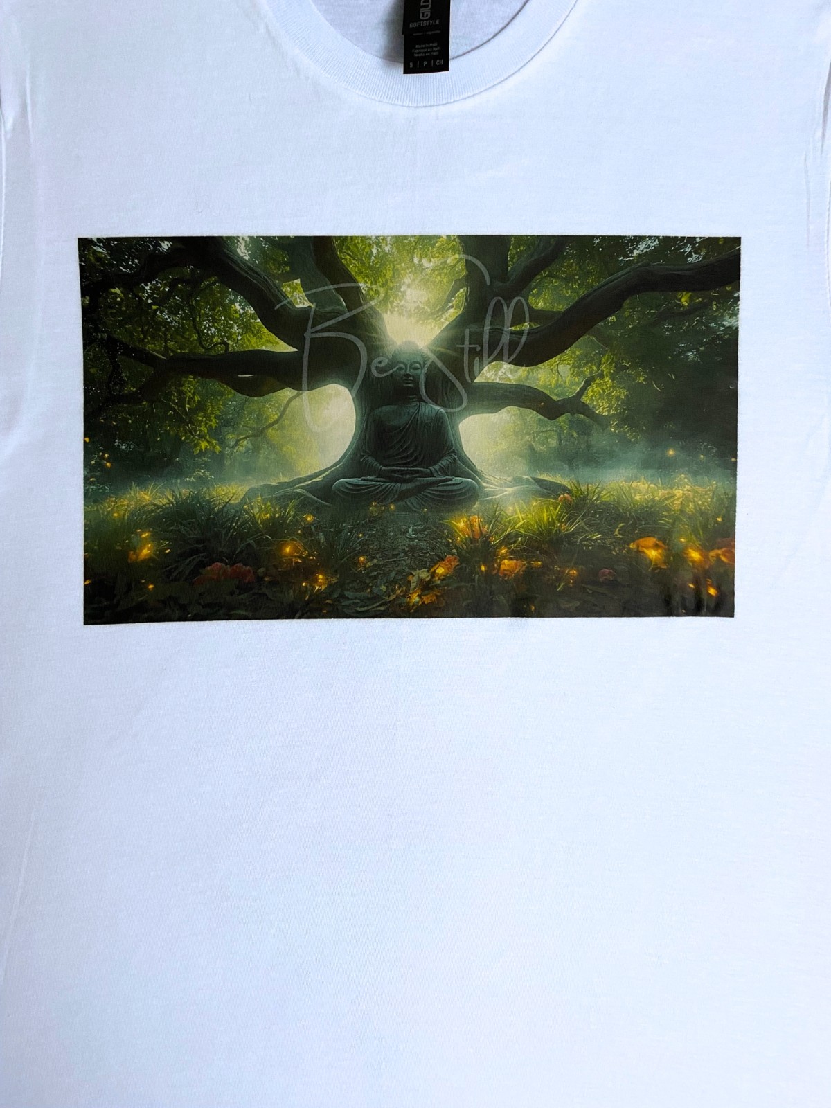 DTF Custom Made - BE STILL Short Sleeve T-Shirt - White SML gallery