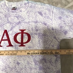 Vintage Alpha Phi Fraternity Sorority T-Shirt Adult Size Large Purple Tie Dye