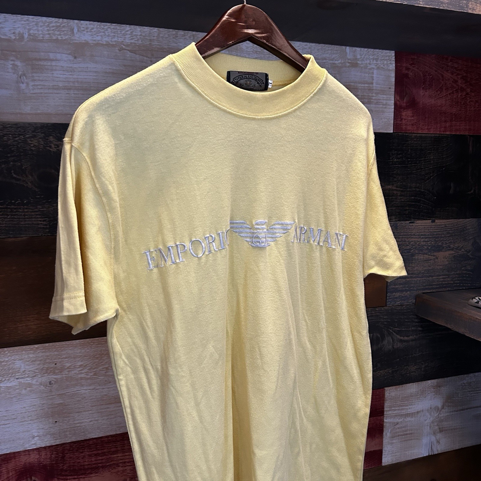 Vintage Giorgio Armani Emporio Armani T Shirt Men’s Yellow XL 90s gallery