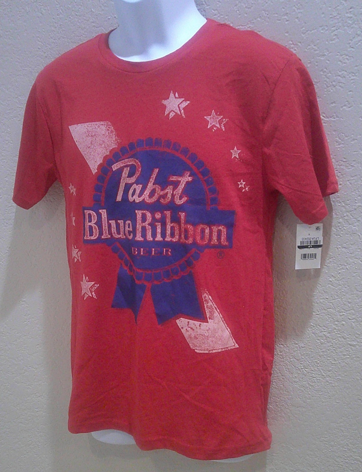 Men's Pabst Blue Ribbon Americana T-Shirt Red Cotton Poly Short Sleeve S M L XL gallery