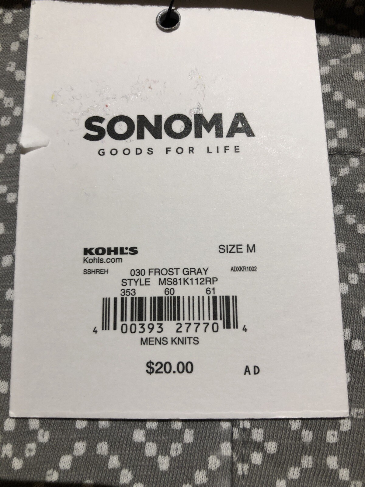 Sonoma Tee Shirt Gray Medium Mens $20 (s-rd-24-38) gallery