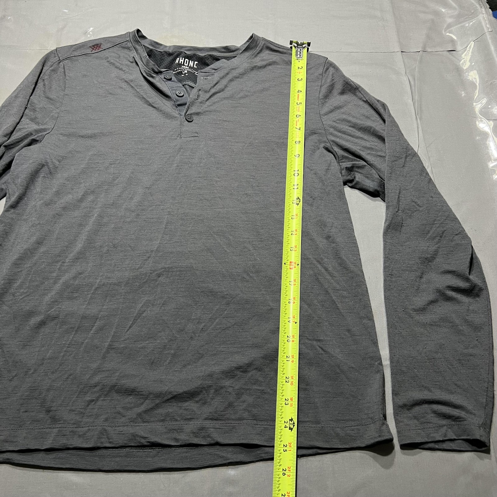 Rhone Shirt Mens Large Gray Merino Wool Long Sleeve Henley Performance Top gallery