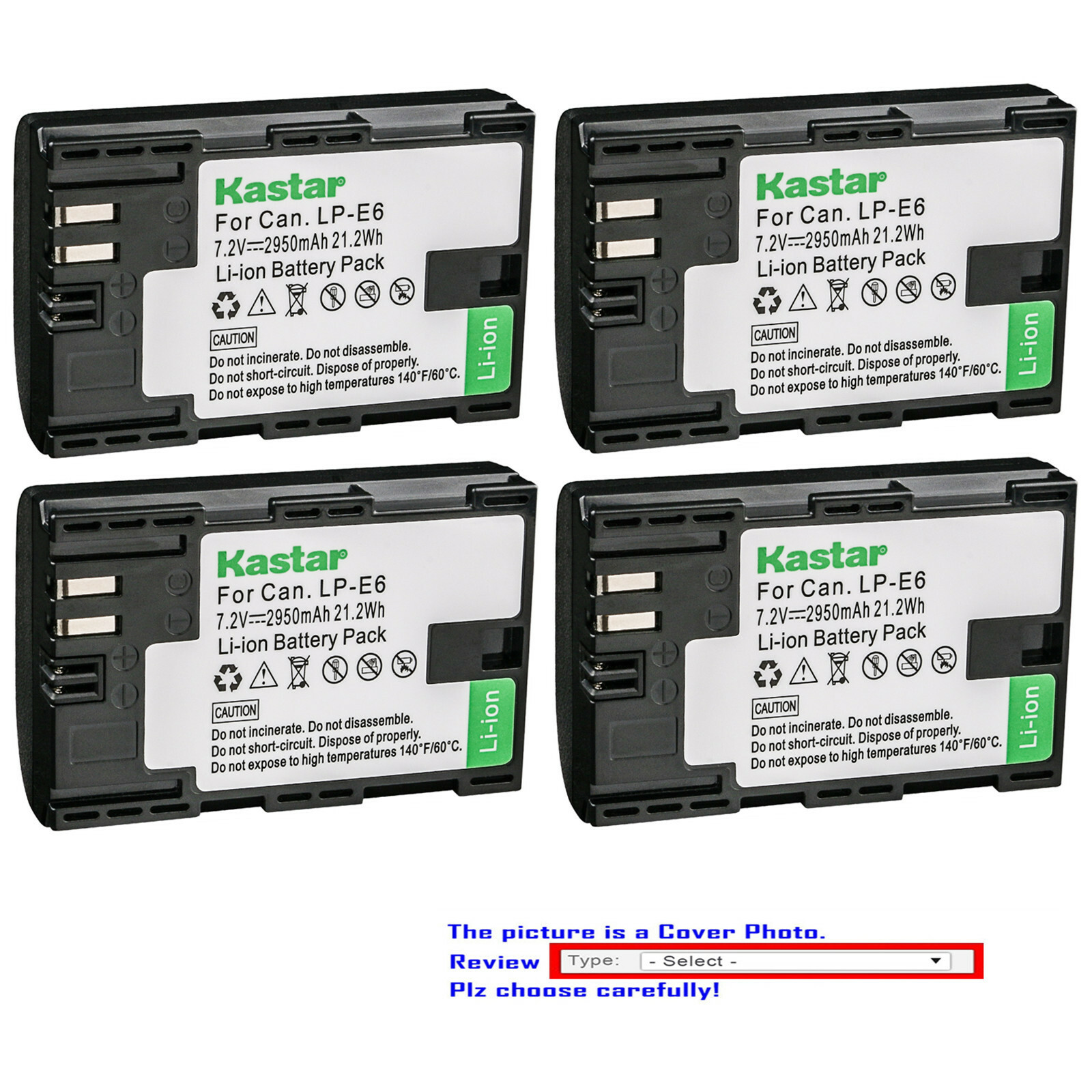Kastar Battery Replacement for Canon LP-E6 LP-E6N LC-E6 & Canon EOS 6D Mark II
