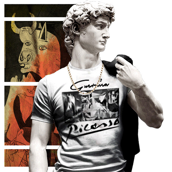 Abstract art, Guernica Symbolism REGULAR FIT T-Shirt Picasso Bull Matador Tee