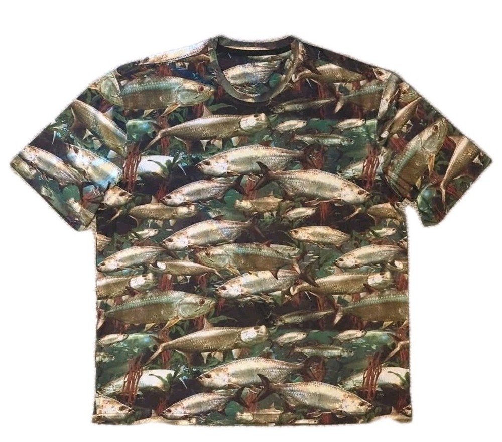 Reel Legends Performance Fish Pattern Activewear T-Shirt Men’s Size XL
