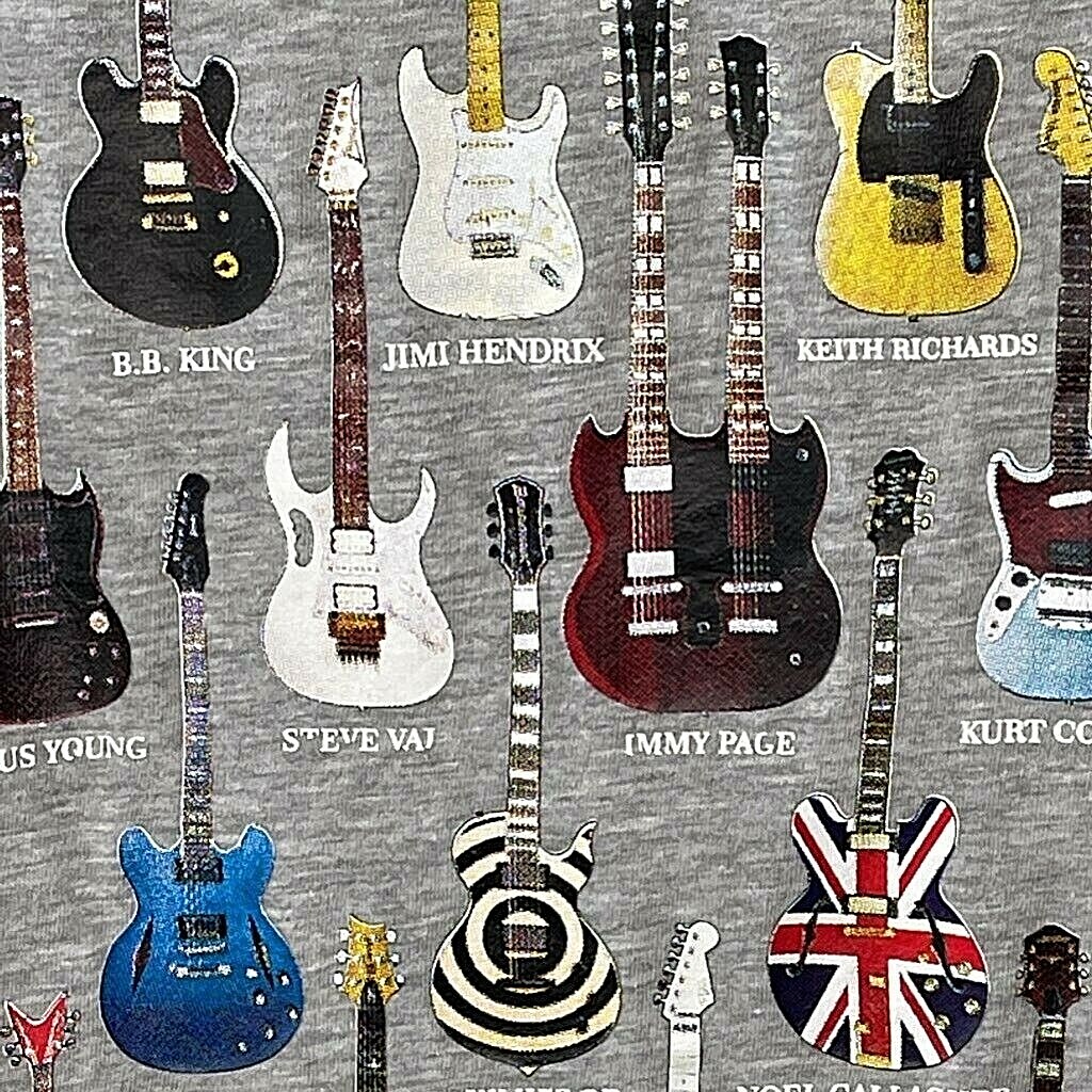 Guitars Rock Music Graphic Shirt Mens XL Famona Standard Gray Heathered SS gallery