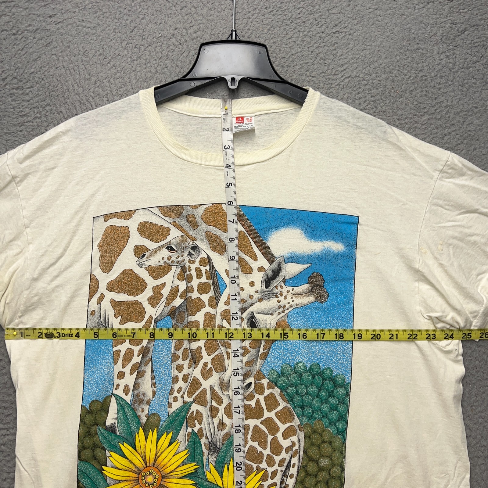 Vintage Giraffes Shirt Mens 3XL White Graphic Print 1995 Southern Silk Screen gallery