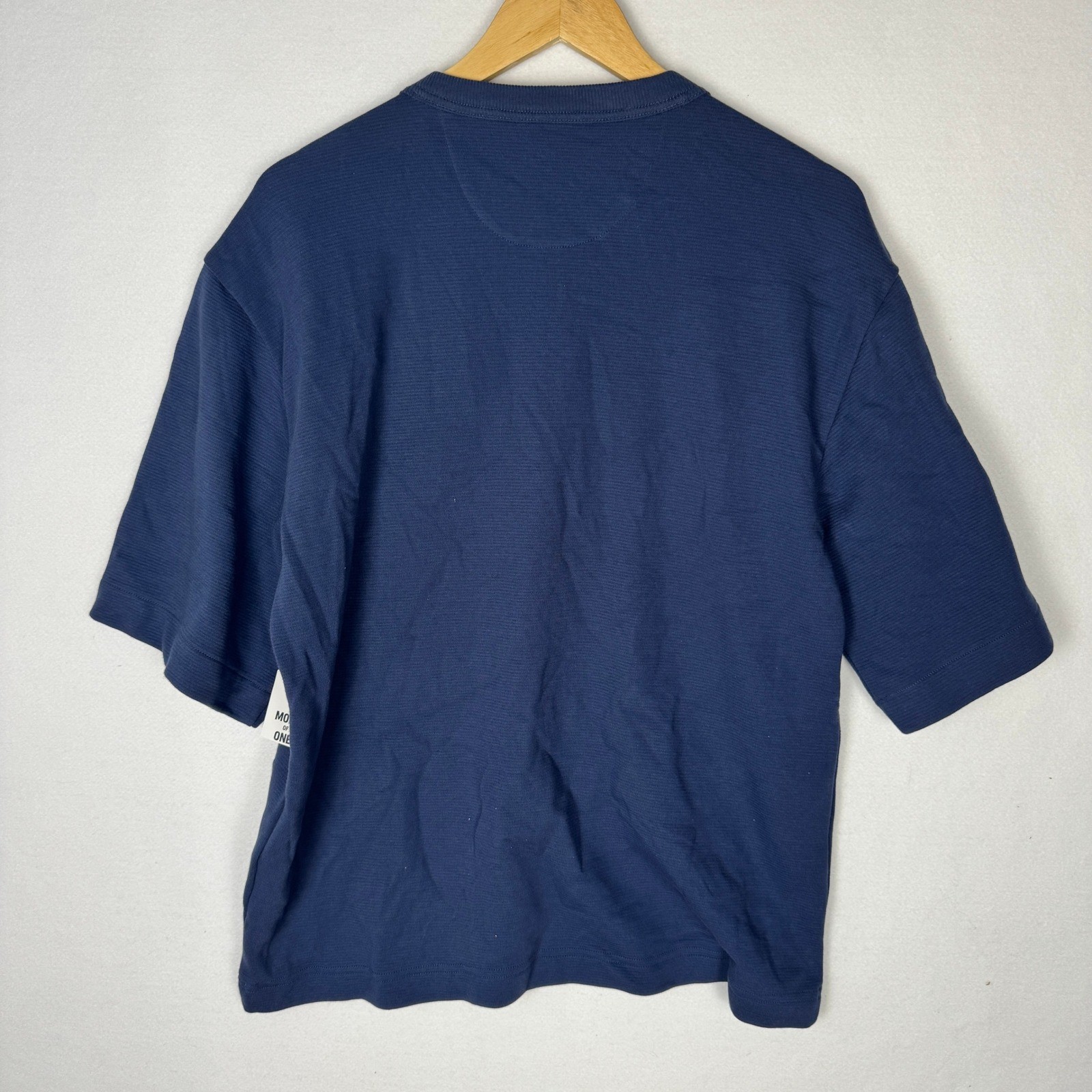 Mode of One Mens Ottoman Tee Caspian Waters Navy Blue Ribbed T-Shirt Medium NEW gallery