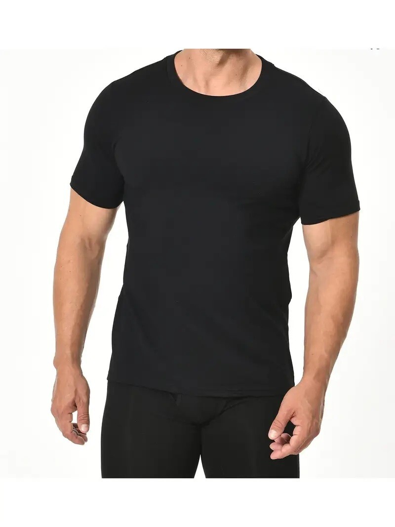 New 3-12 Pack Men's 100% Cotton Tagless T-Shirt Undershirt Tee Plain Black S-XL gallery