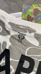A Bathing Ape BAPE Men’s Gray/White Miami Camo Crew Neck Tee Short Sleeve M