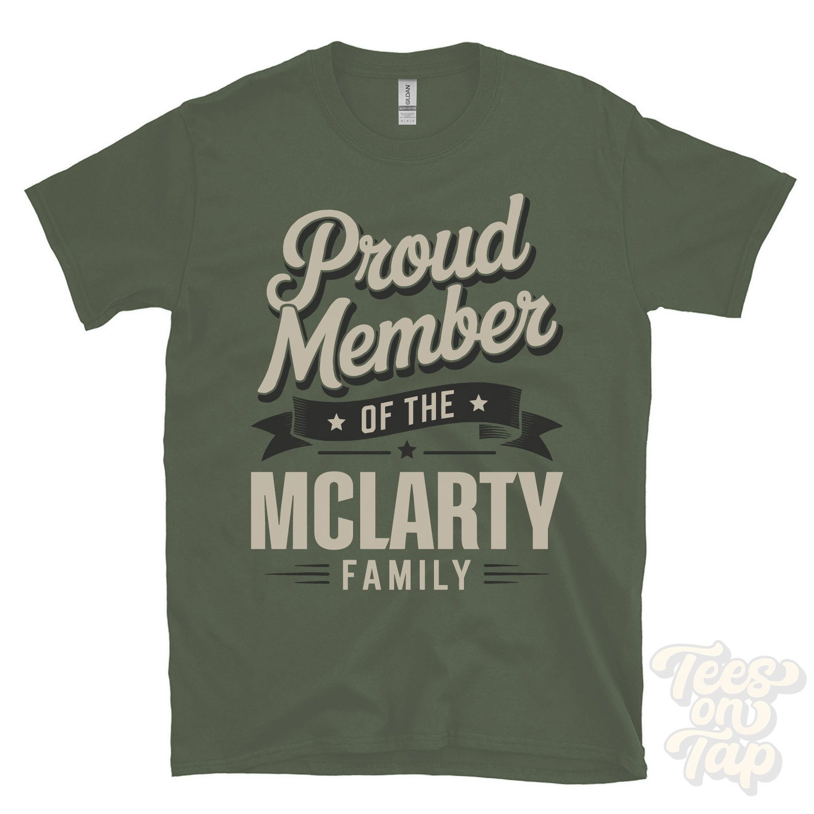 PROUD MEMBER OF THE MCLARTY FAMILY T-SHIRT surname last name heritage ancestry