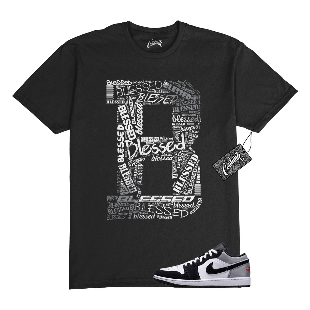 1 Black Matte Silver White Fire Red T Shirt Match B BLS