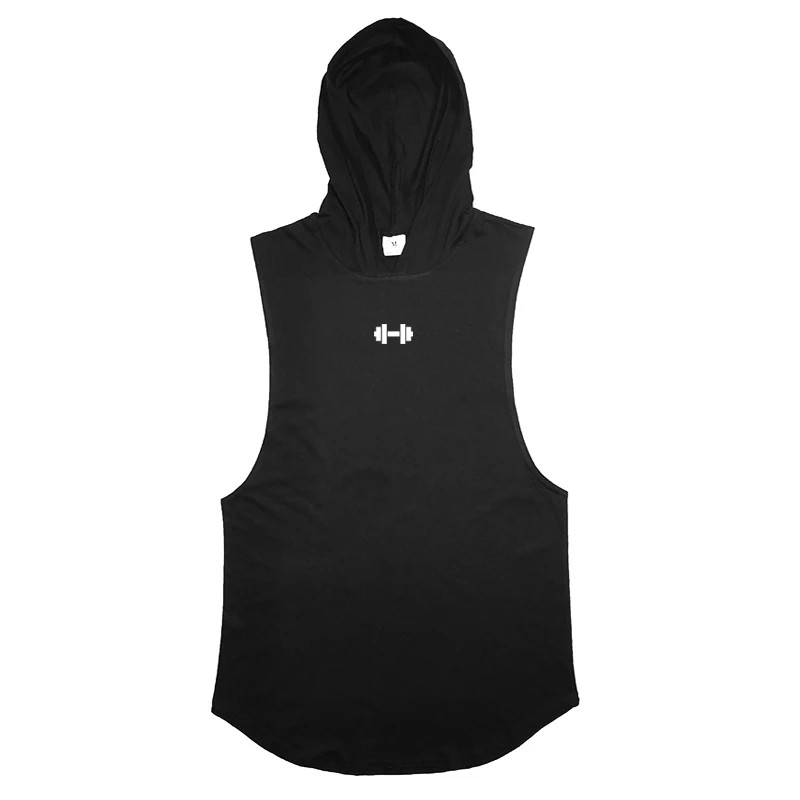 Men Sleeveless Hooded Tank Top Cotton Breathable Gym Fitness Bodybuilding gallery