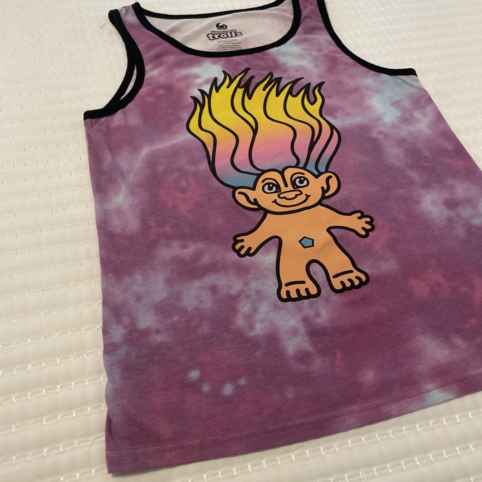 Good Luck Trolls Doll Tie Dye Purple Tank Top 60th Anniversary Men’s Size Small gallery