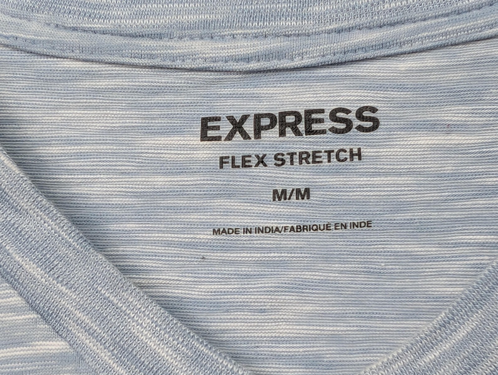 Express T Shirt Mens Medium Blue Flex Stretch V Neck Short Sleeve Comfort Preppy gallery
