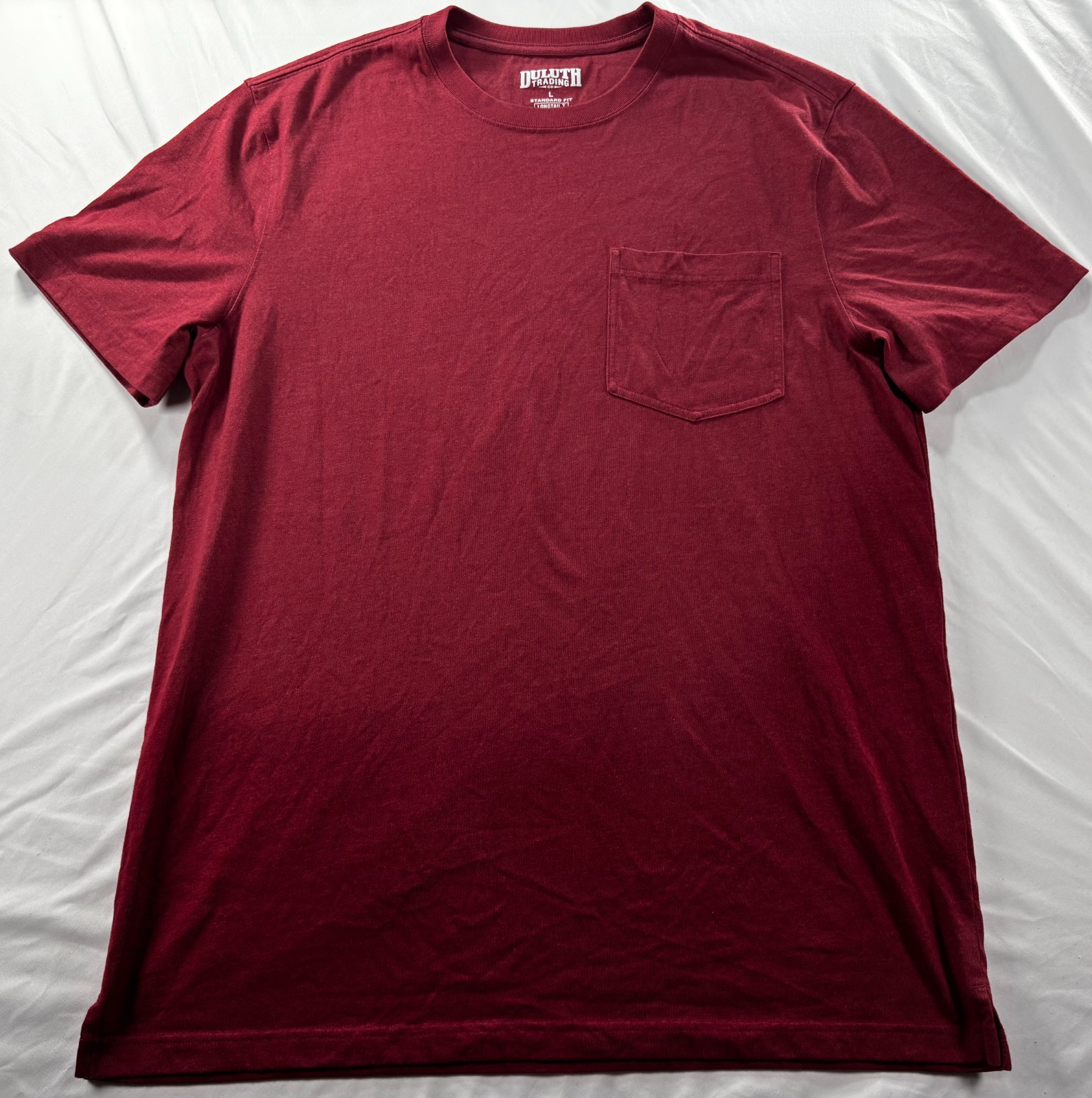 Duluth Trading Co Longtail T-Shirt Mens Sz Large Short Sleeve Red Pocket Tee gallery