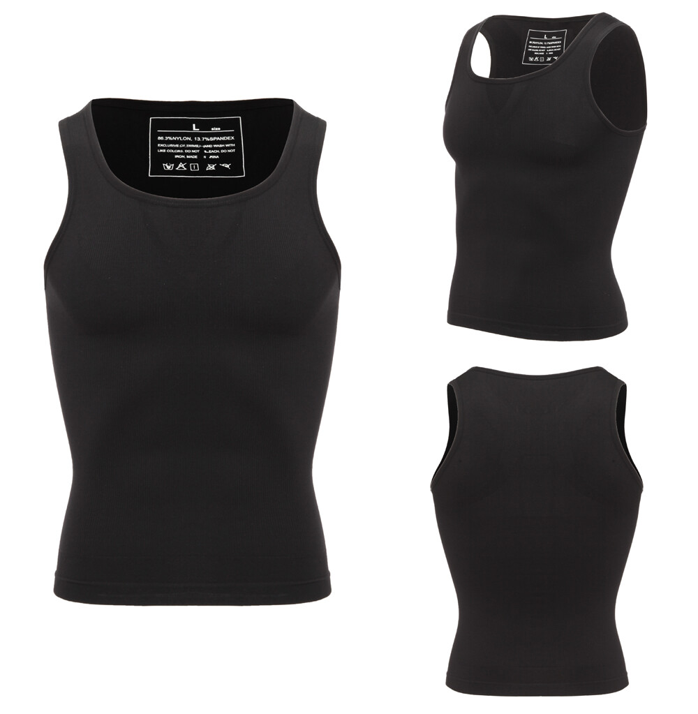 Mens Compression Shirt Slimming Body Shaper Vest Waist Trainer Vests Undershirts gallery