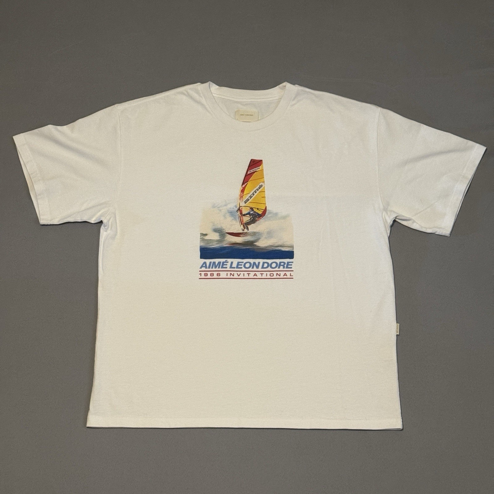Aime Leon Dore White Wind Surfer Boating Tee Logo Large L NY Spring Summer ALD gallery