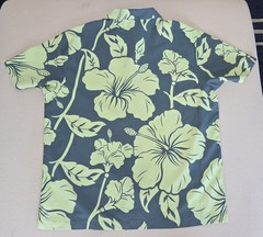 NO BOUNDRIES Men’s Button Front Oversized Cabana Hawaiian Shirt Green Size LARGE