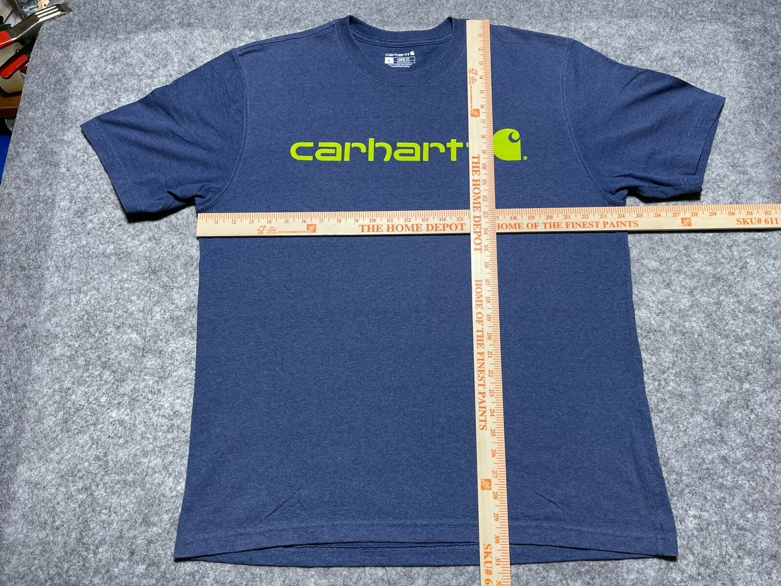 Carhartt Blue Green Type Spellout Work Wear Seattle Pro Team PNW Shirt L Loose gallery
