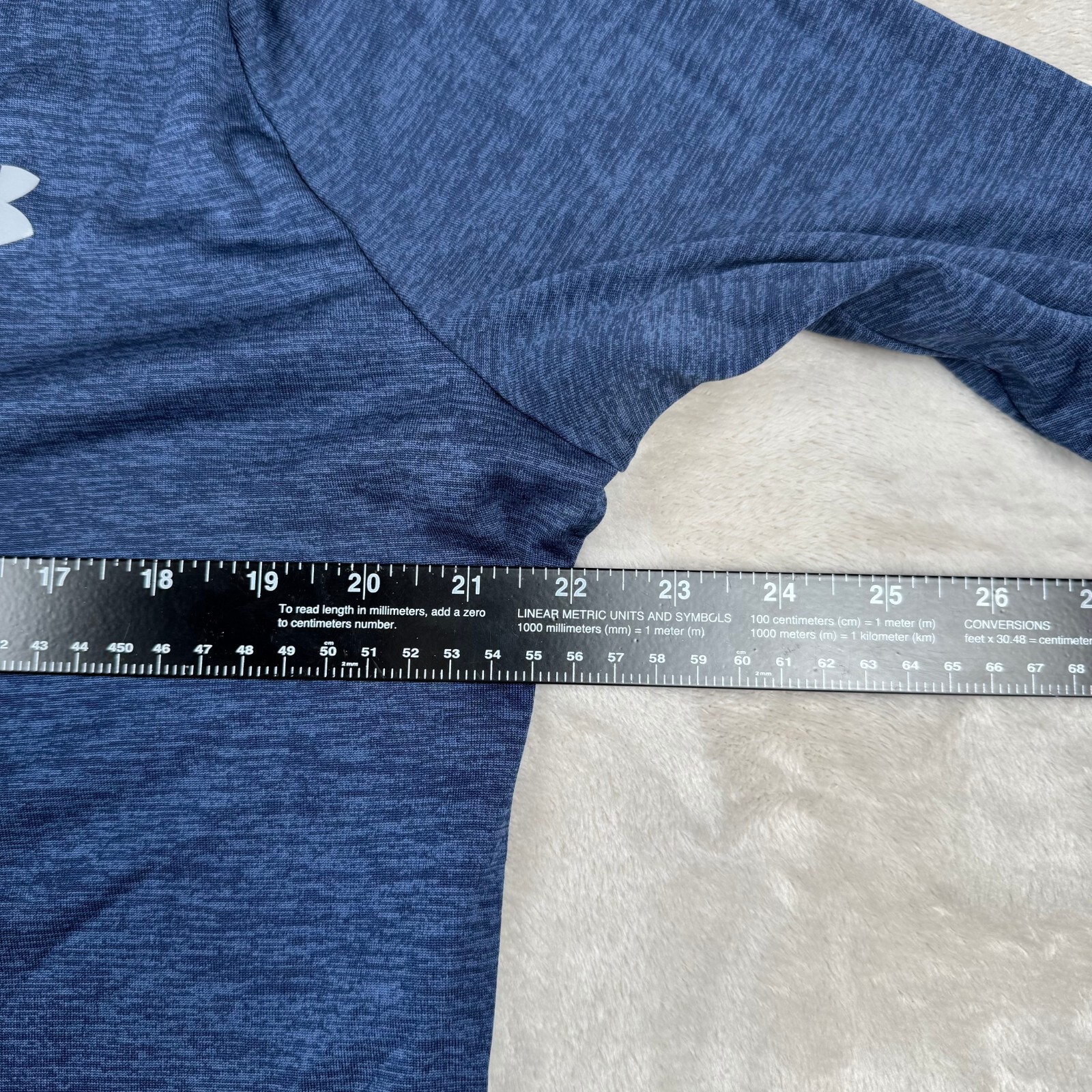 Under Armour Mens L 1/4 Zip Blue Pullover Performance Loose Heatgear Golf gallery