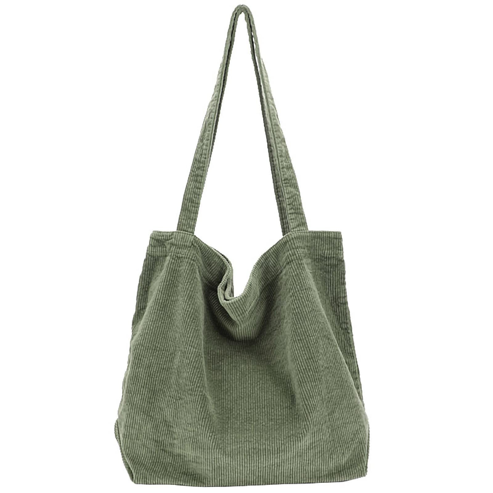 2026 Corduroy Tote Bag with Zipper Large Casual Handbags Shoulder Purse for W…