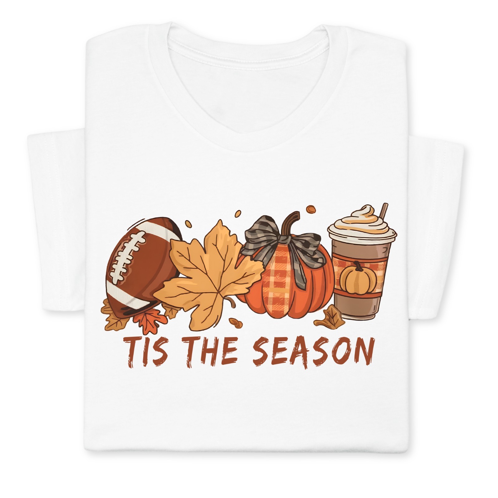 Tis the Season Fall T-Shirt, Pumpkin Spice & Football Autumn Tee gallery