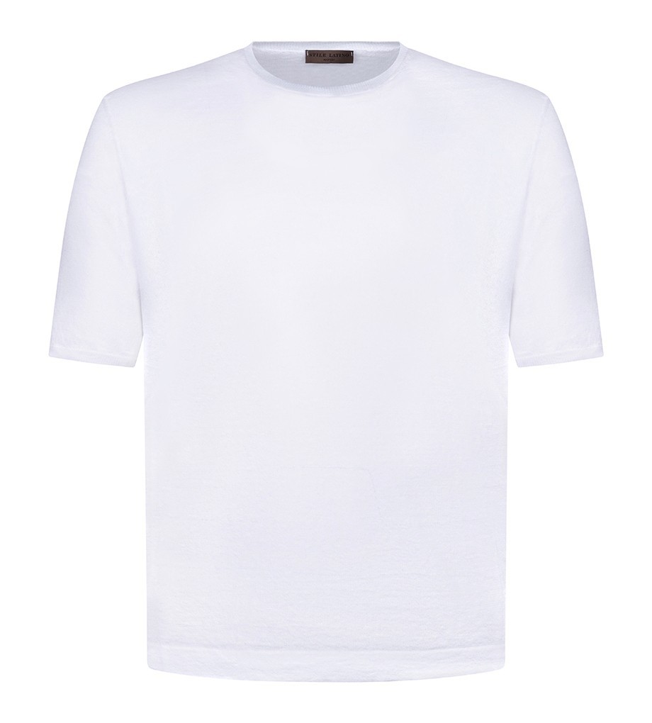 STILE LATINO t-shirt linen cotton EU 56 US 46 white normal fit gallery