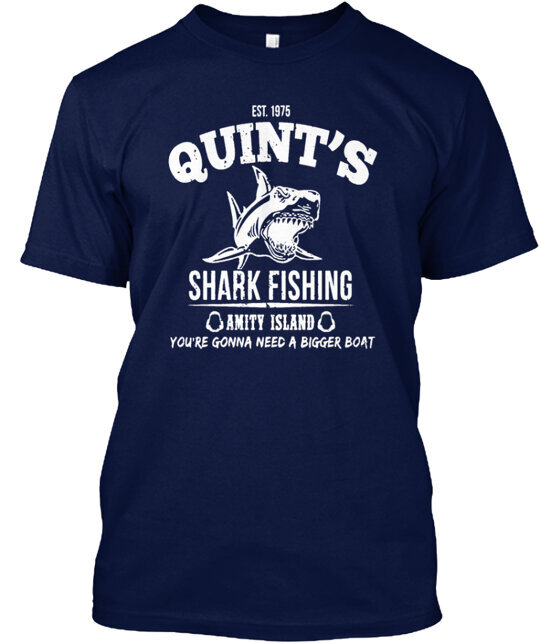 Shark Fishing T-Shirt Made in the USA Size S to 5XL