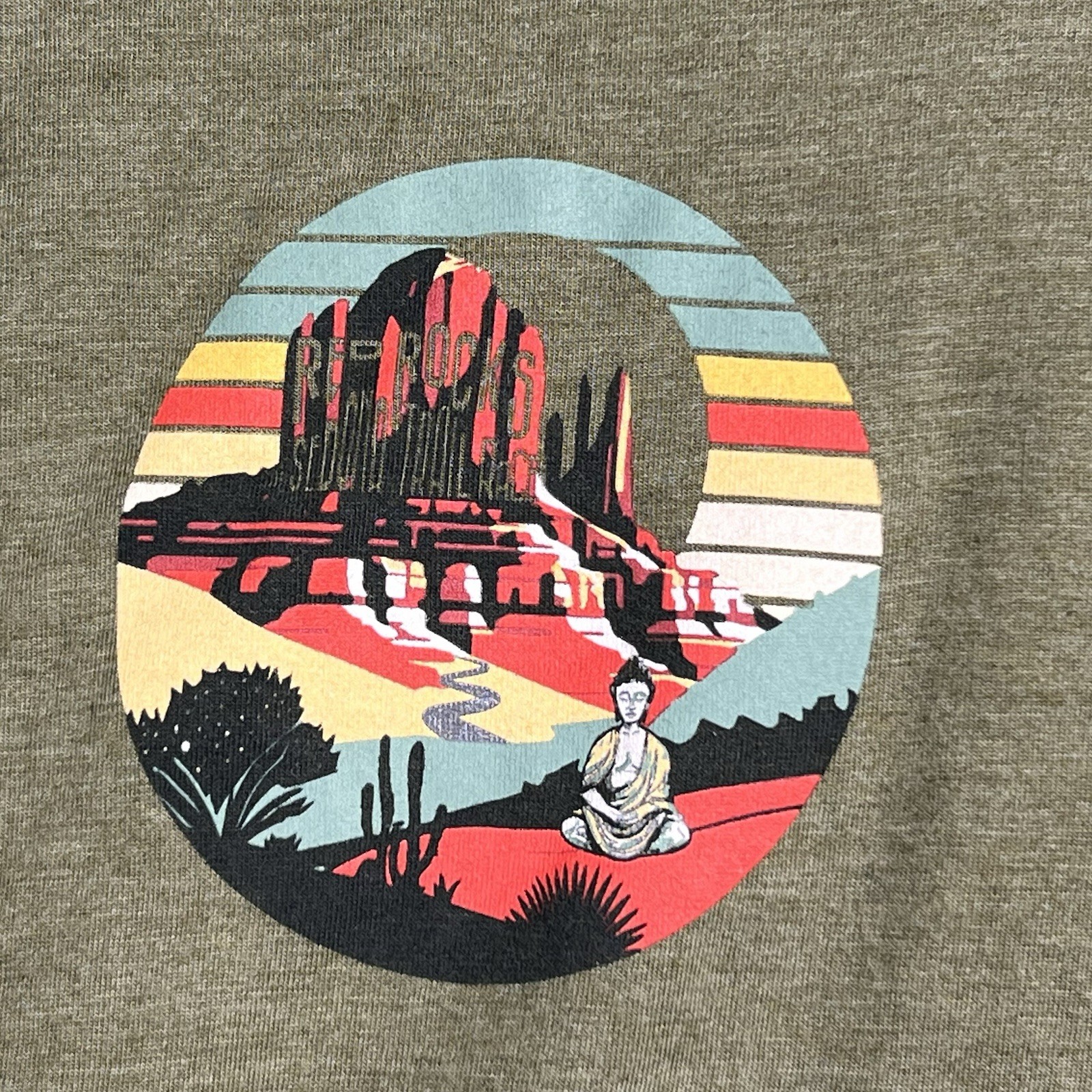 Red Rocks Of Sedona District Perfect Tri Long Sleeve Hoodie Sz Large W/Beanie gallery