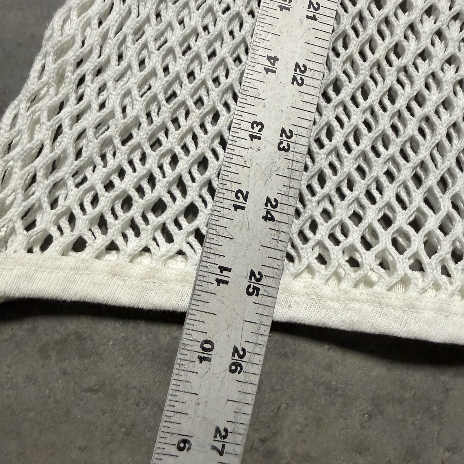 Scandinavian Knitters Small 34-36 Mens Vintage Fishnet Top 1960's Open Knit gallery