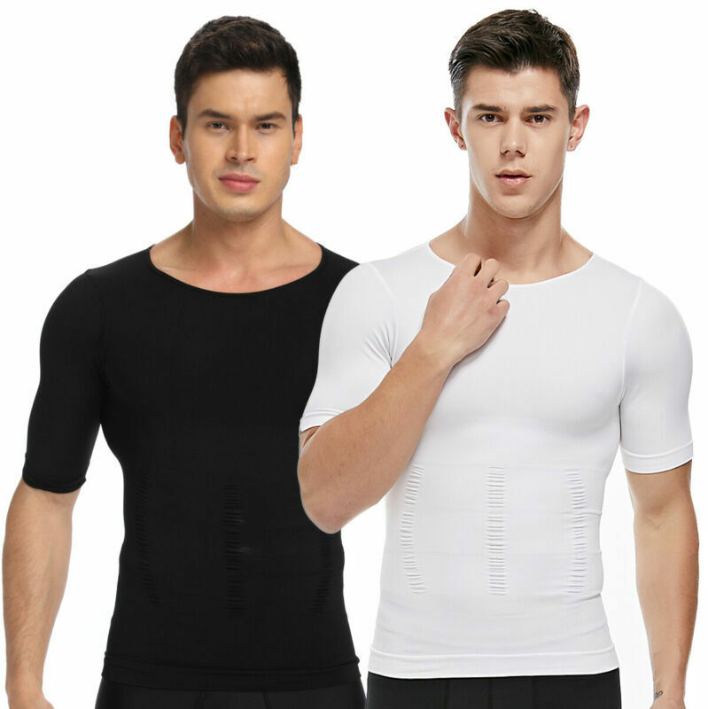 Men Classic Sleeveless Slimming Body Shaper Workout Shirt Belly Control Tank Tee gallery