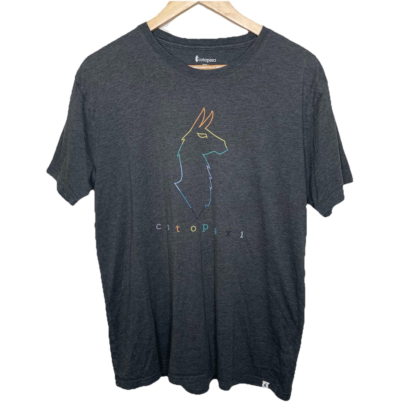 Cotopaxi Electric Llama Graphic T-Shirt Charcoal Gray Organic Men’s Large