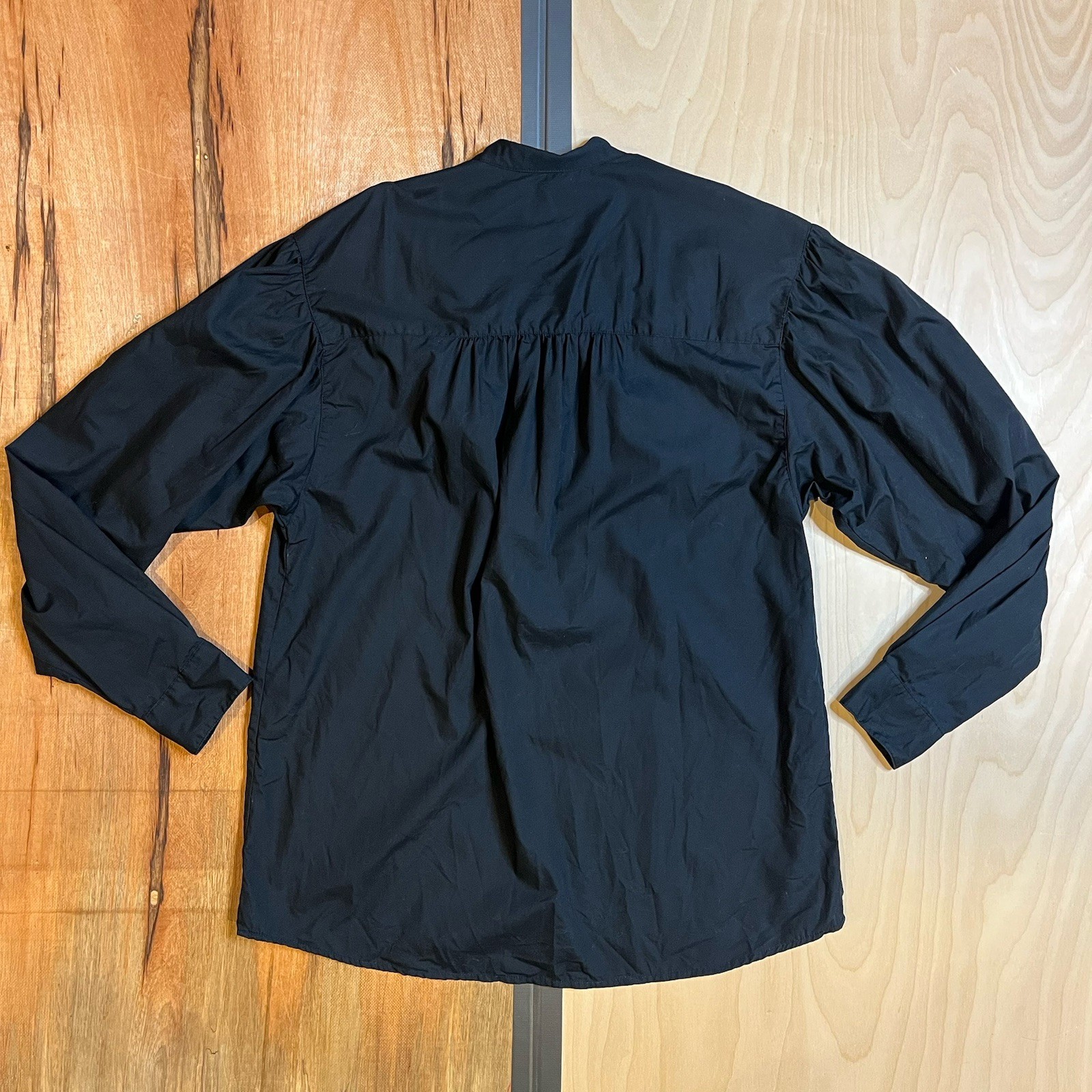 Vtg 90s International Male Black Long Sleeve Lace-Up Vampire Shirt - Mens Med gallery
