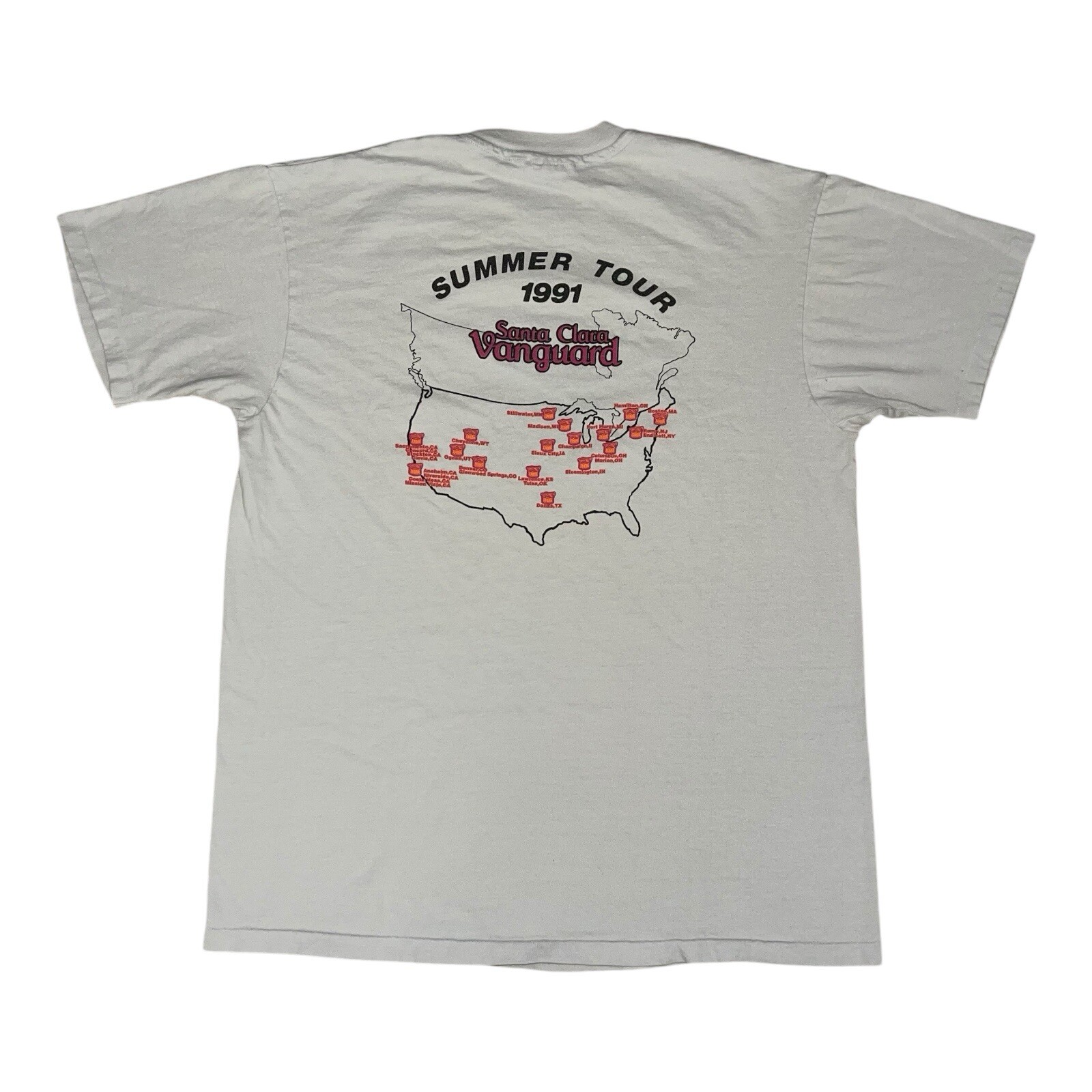 Vintage Santa Clara Vanguard T Shirt 1991 Summer Tour Mens X-LARGE Double Sided gallery