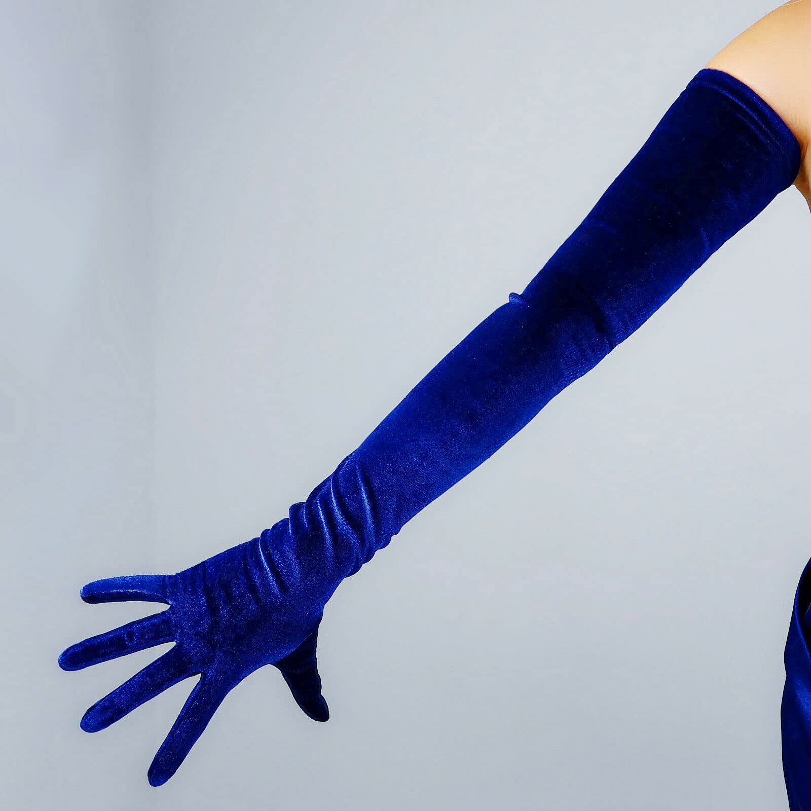 Women's Long Velvet Opera Gloves Stretch Warm 20s Party Costume Evening Glove... gallery