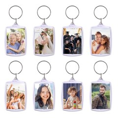JasperKino 30pcs Pendant Picture Frame keychain, Clear Acrylic Photo Frame Ke…