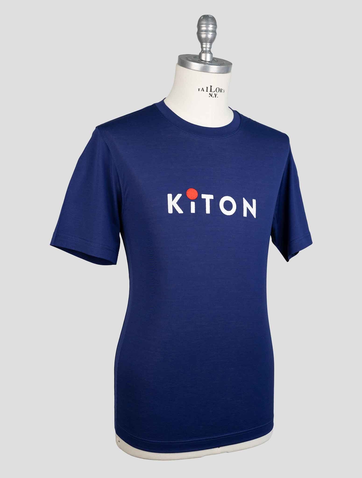 NEW KITON BLUE COTTON T-SHIRT EU 56 - US 46 - 2XL KMZ36 gallery