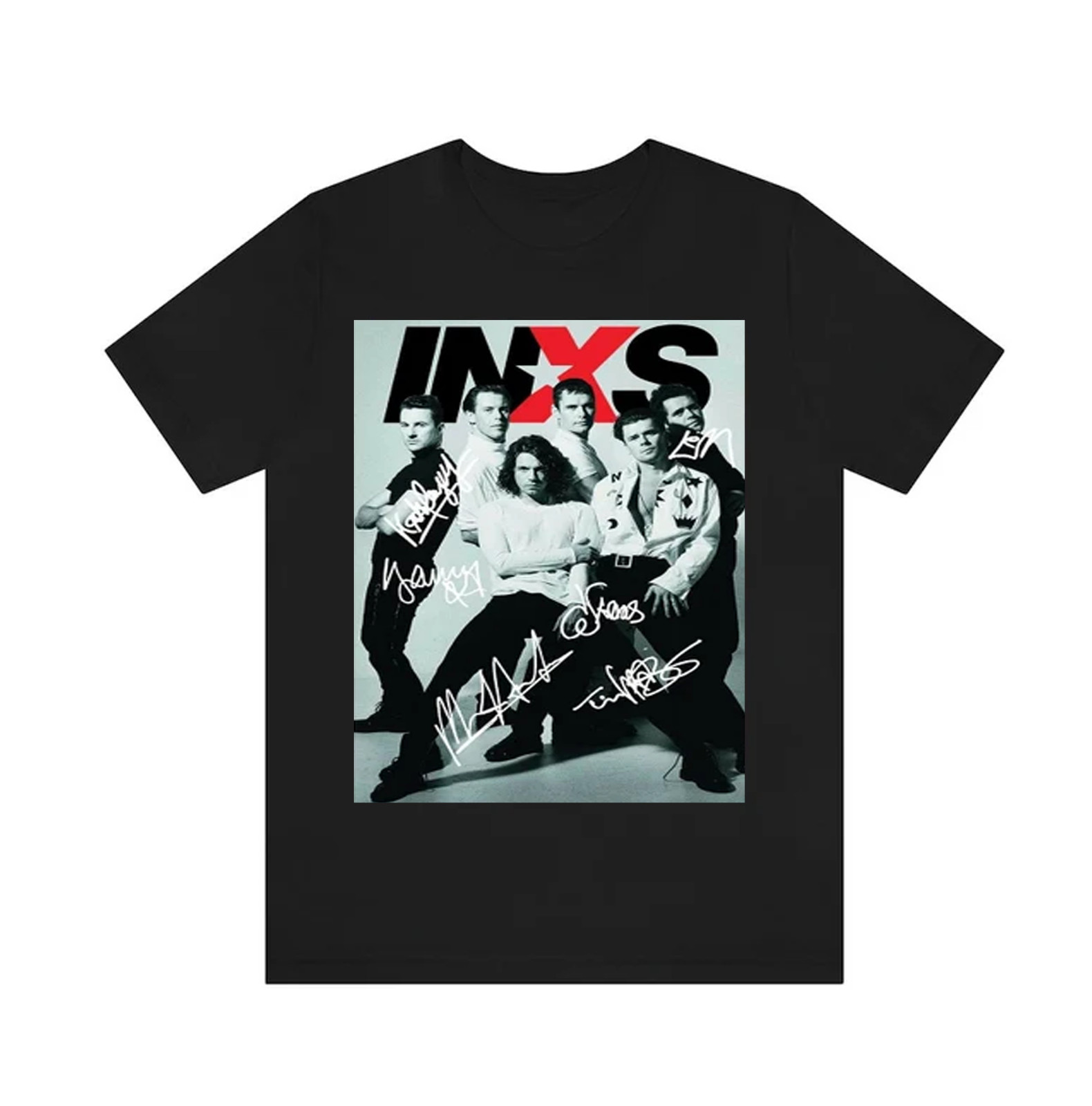 INXS Band COLLAGE Signature Black men T Shirt S-4XL SHORT Sleeve DO116 gallery