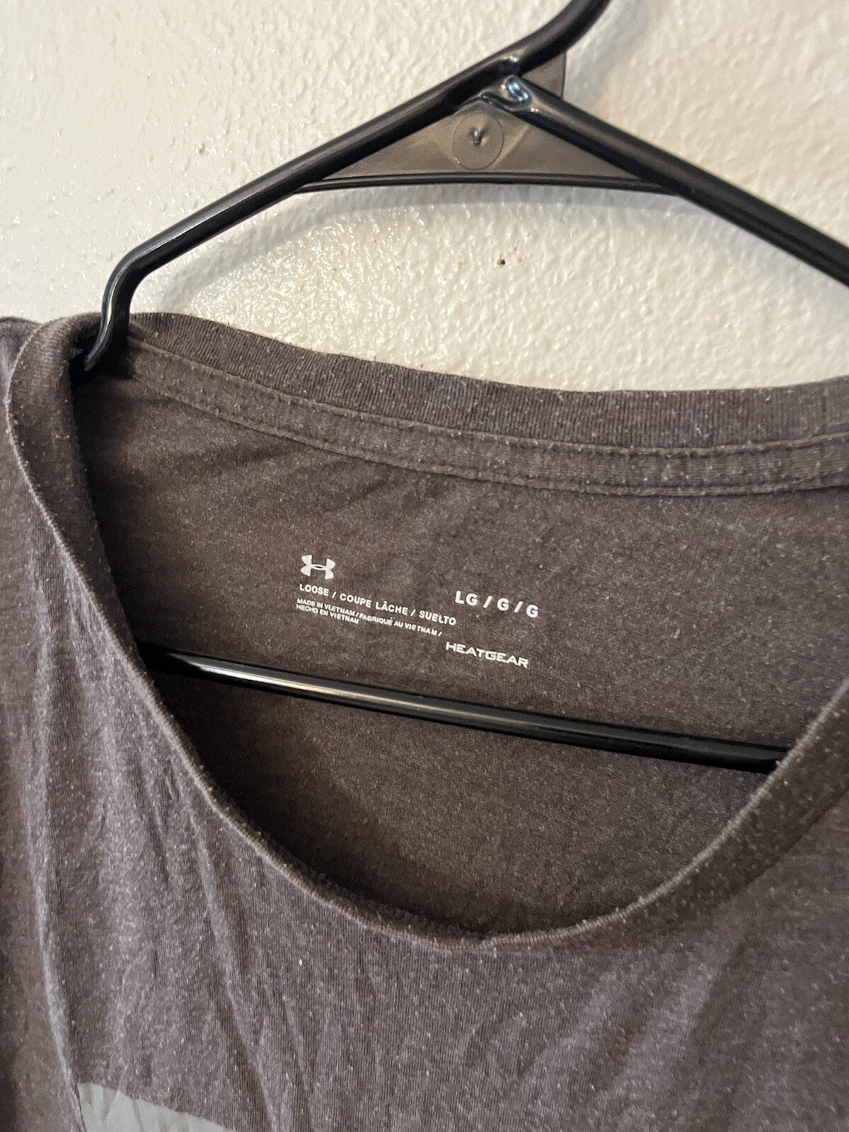 Under Armour Shirt Mens Large Loose Long Sleeve Logo Spell Out Gray Heat Gear gallery