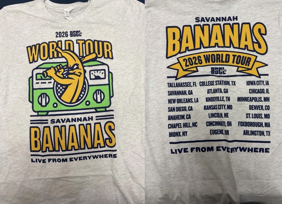 Savannah Bananas 2026 World Tour Live From Everywhere Baseball T-Shirt VK12625 gallery