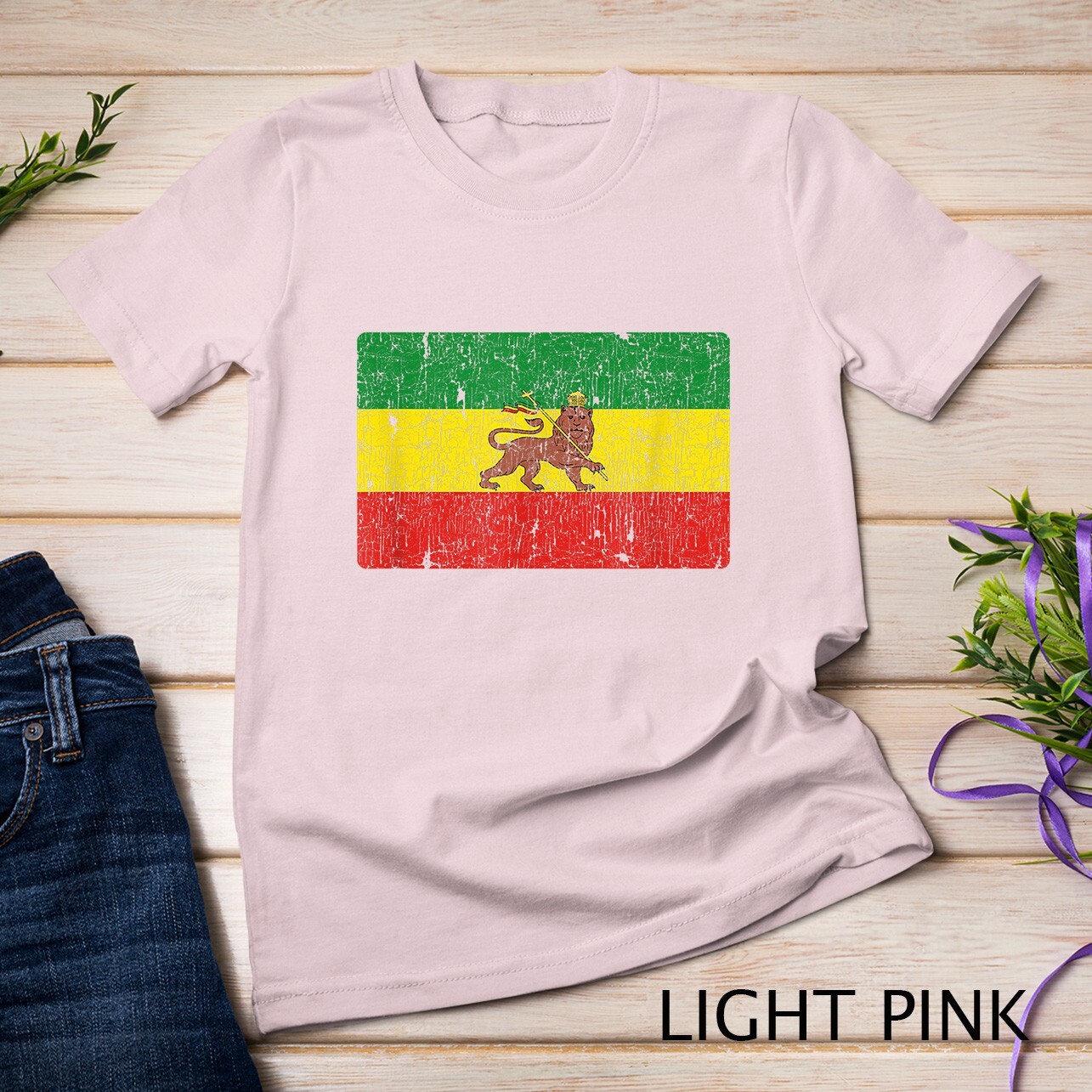 Vintage Rastafari Ethiopian Lion Ethiopia Rasta Pride Flag Unisex T-shirt gallery