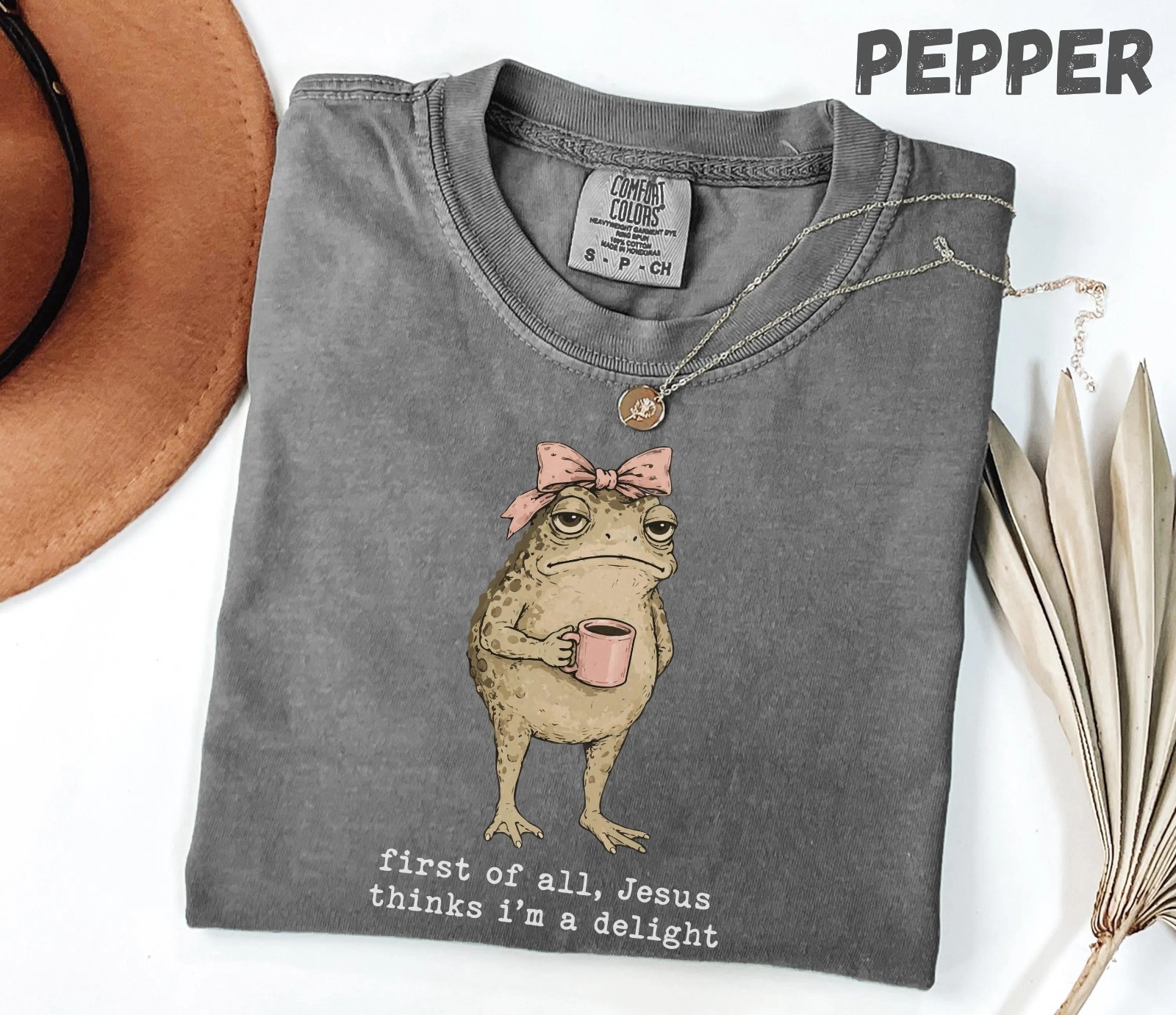 Christian Frog Shirt, Jesus Thinks I'm A Delight, Garment-dyed Tee T-Shirt gallery