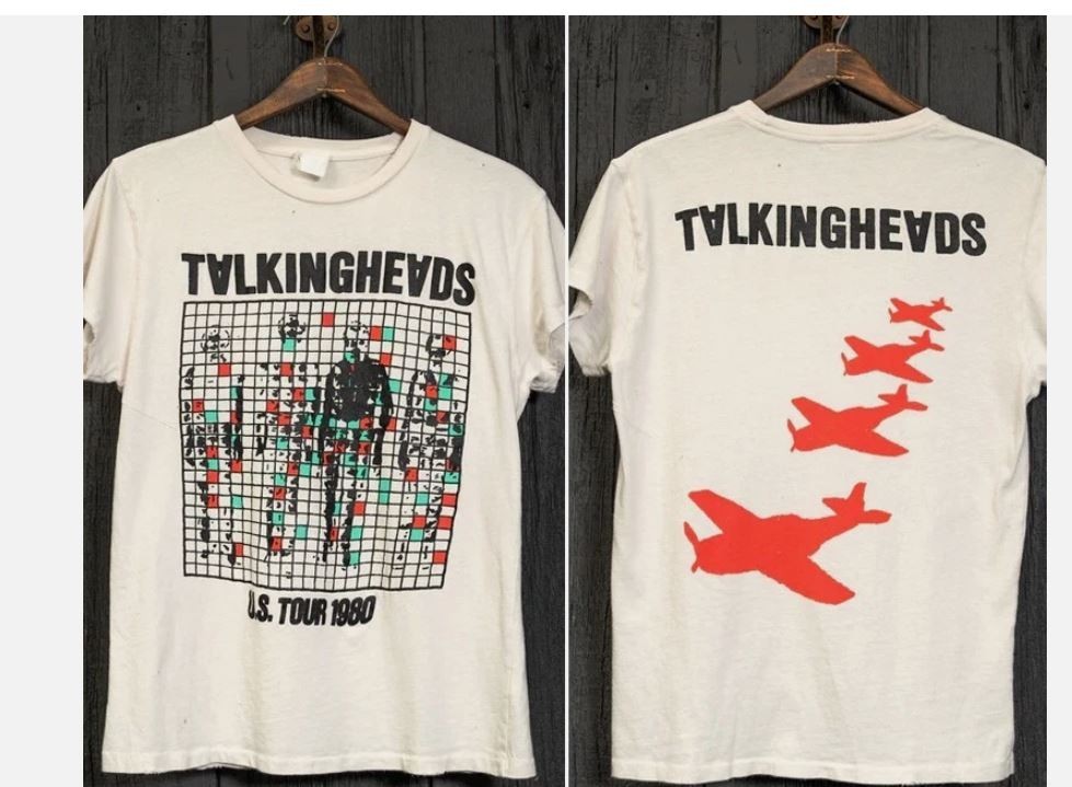 Rare 1980 Talking Heads Band US Tour 2 side white Unisex T shirt reprint gallery