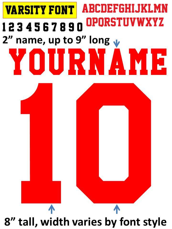 Iron On custom Heat transfer numbers for soccer jersey DIY heat set number gallery
